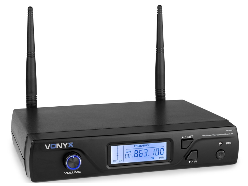 Vonyx WM522 Microfono inalambrico VHF 2 canales con 2 micros de mano