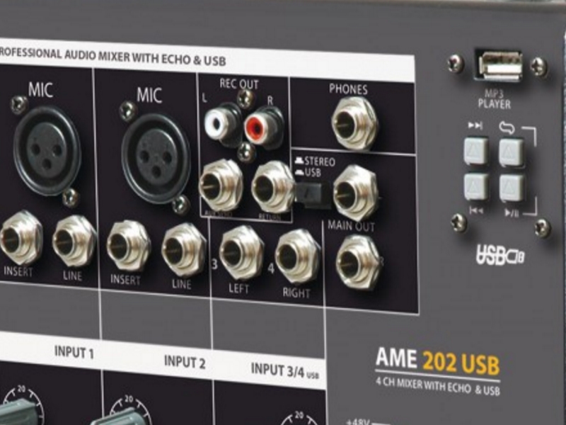 AMS Ame 202 USB Mezclador 4 canales, efectos y USB