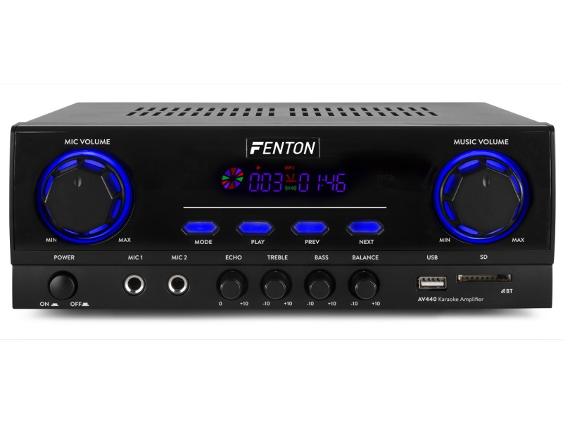 Fenton AV440 -- amplificador estereo. Karaoke USB/SD. BT