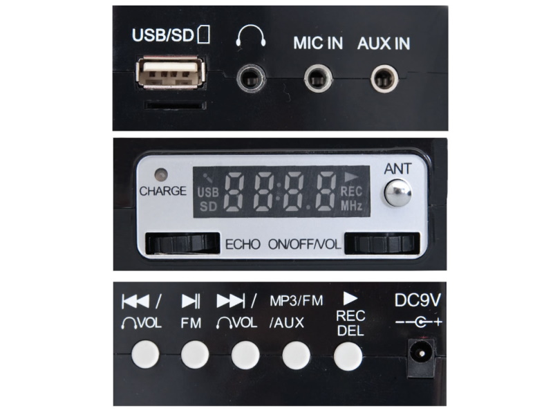 MK AMC 15 - Amplificador con micro de cabeza. USB/SD