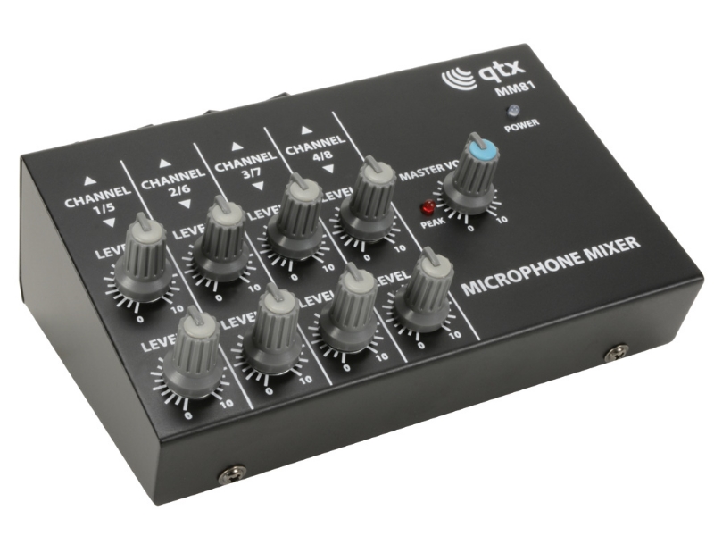 QTX MM81 -- Mini mezclador 8 microfonos