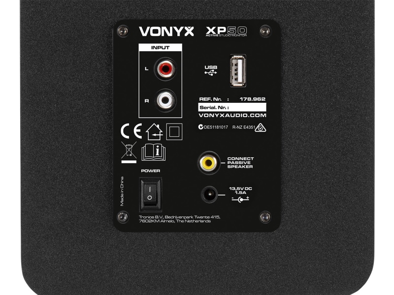 Vonyx XP40 Monitores de estudio amplificados 4" USB. Bluetooth