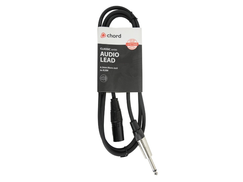 Chord Cable XLRMacho a Jack 6,3mm mono.3 mtrs