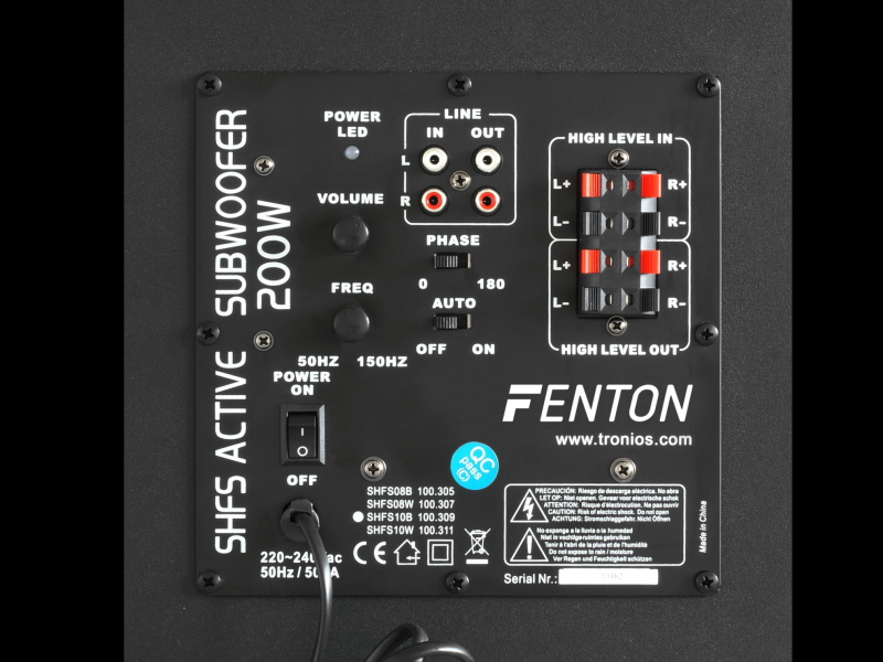 Fenton SHFT10B-- Subwoofer activo 10"