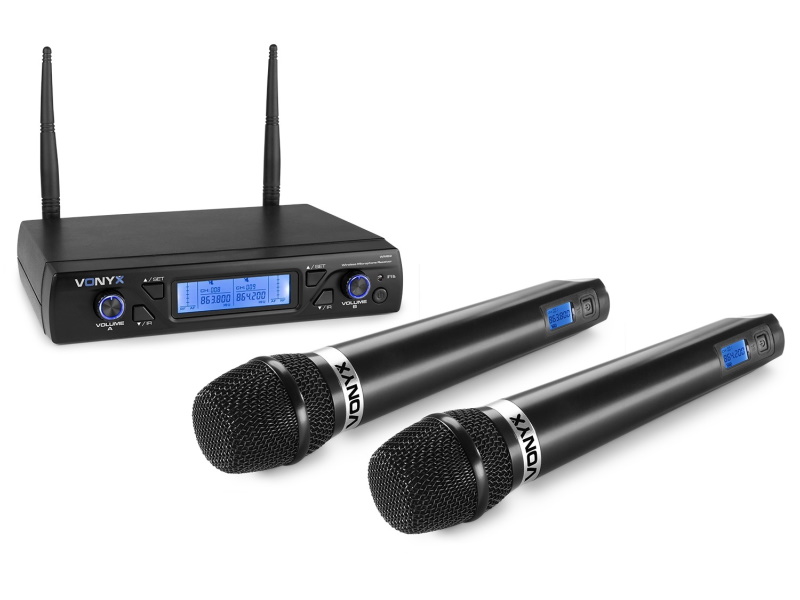 Vonyx WM62B MicrÃ³fono inalÃ¡mbrico UHF 16Ch con 2 microfonos de mano